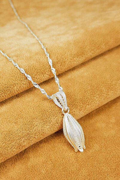 Güzel Gümüşçülük 925 Ayar Gümüş El Işi Midyat Telkari Trend Model Kadın Kolye...