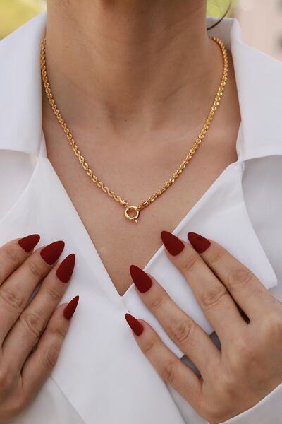 Aydın Kuyumculuk 14 Ayar Altın,gemici Kilitli Halat Kolye Agkly469