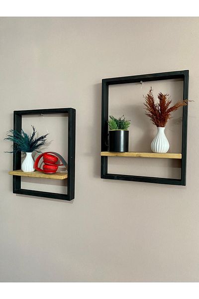 SERTİCARET Decorative 2 Piece Wooden Shelf