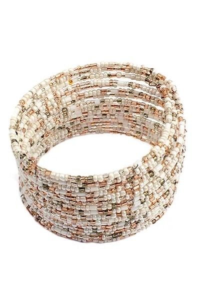 İPAR AKSESUAR White Bronze Sand Bead Wrap Bracelet