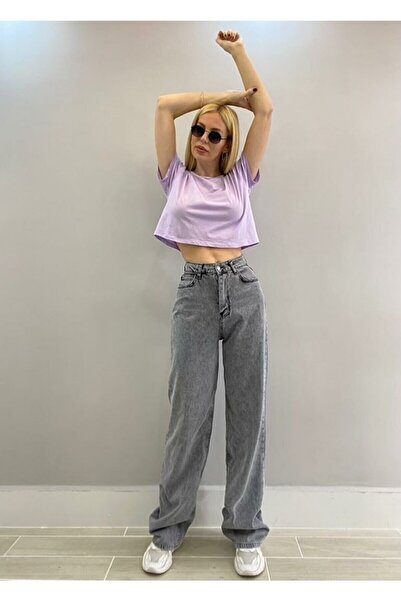 Livik Black Lycra - Super High Waist Loose Denim Palazzo Trousers