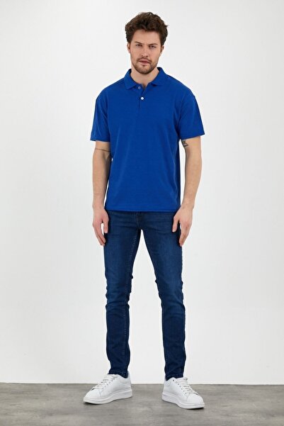 Minorista Μπλουζάκι Sax Blue Narrow/ εφαρμοστό με λαιμόκοψη πόλο