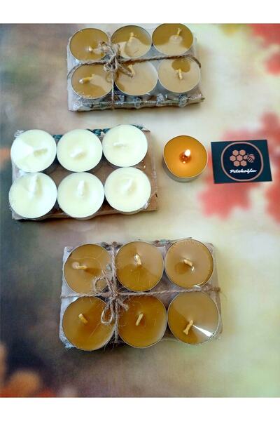 Petekoğlu (18 Adet ) 6 Sı Soya Mumu Tealight Doğal Petek Balmumu Mum Standart...
