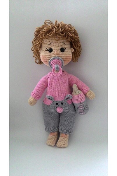 OYUNCAKPARK Kıvırcık Saçlı Bebek Uyku Arkadaşı Amigurumi Organik Oyuncak