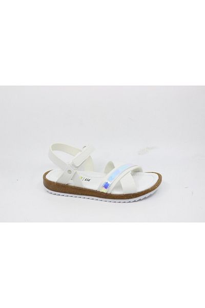 Zerhan 29 Sandale albe cu velcro pentru fete