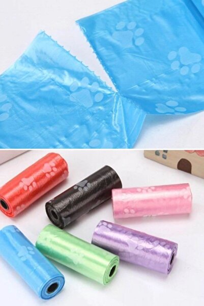 Buffer ® 4 Pieces Paw Patterned Pets Cat Dog Poop Bags