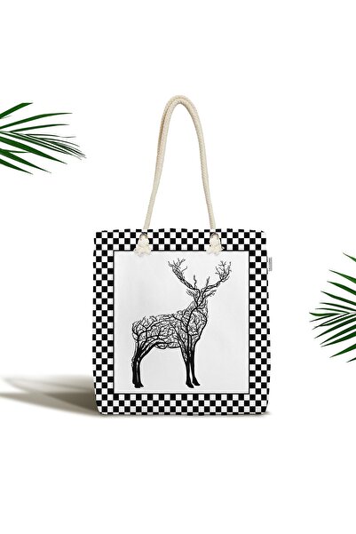 Realhomes Декоративна сумка через плече з блискавкою, з малюнком оленя в рамц...