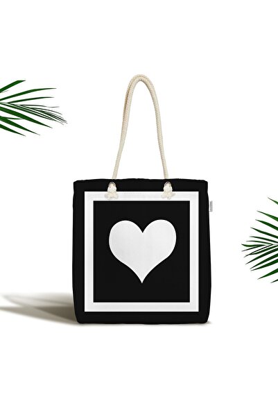 Realhomes Чорно-біла сумка через плече з цифровим принтом у вигляді серця та ...