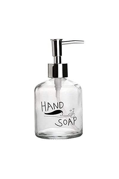 Bosphorus Glass Liquid Soap Dispenser, Hand Soap Written 300ml 7,6X15,5Cm
