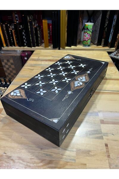 OTTOMAN GAMES Filigree Handmade Mother of Pearl Embroidered Backgammon Large Size 03
