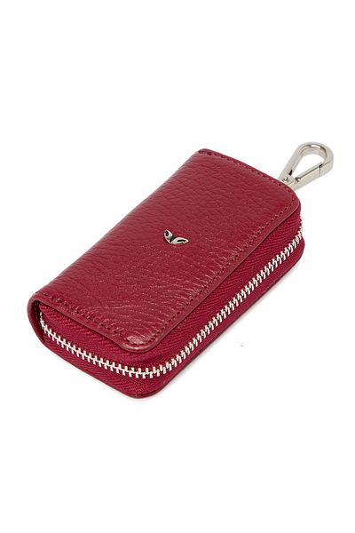 Tergan Claret Red Leather Unisex Keychain 00257n4b