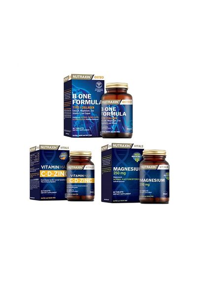 Nutraxin B-one Formula 90 + Vitamin Max (c,d,zinc)60 + Magnesium 60 Tablets - Multifunctional Bra