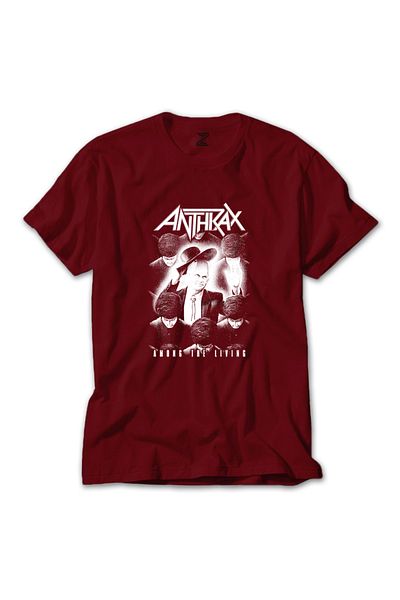 Z zepplin Anthrax Between The Living Red T-shirt