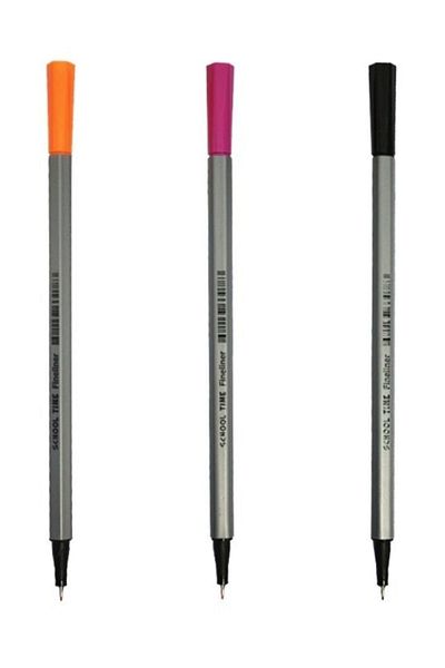 School Time Fineliner Felt Tip Pen 12 Colors PVC Box