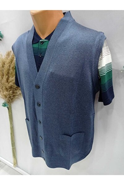 Sel Tekstil Men's Anti-Pilling Half Fisherman Knitwear Vest