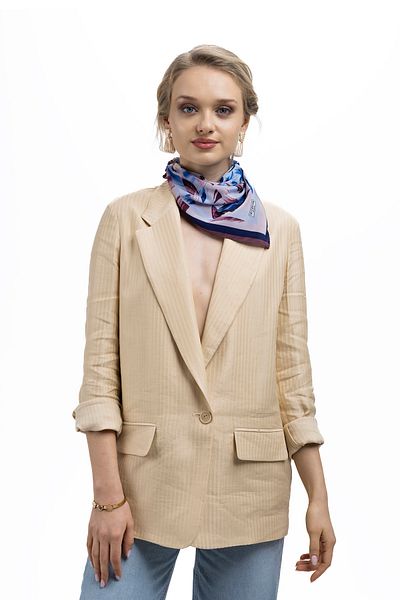 Sarar Women's Pearl Silk Patterned Scarf-bandana