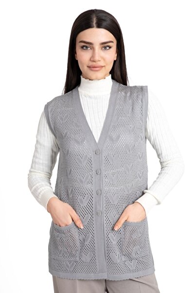 Nacar Anneler Günü Orta Yaş Ve Üzeri Merserize Cepli Düğmeli Rolax Anne Yelek