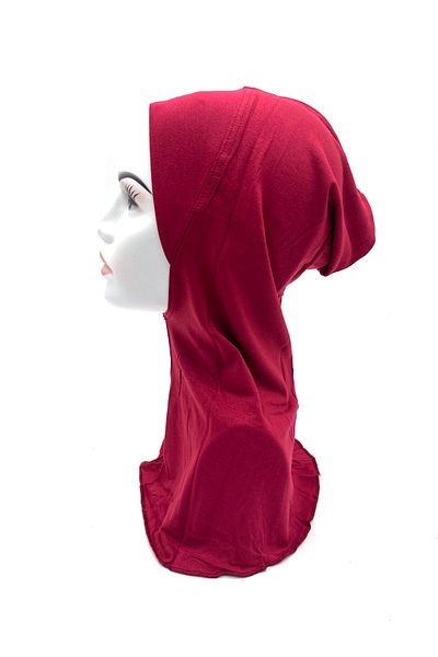 nazipek Husă pentru gât Hijab din bumbac pieptănat anti-alunecare Bone Burgundy
