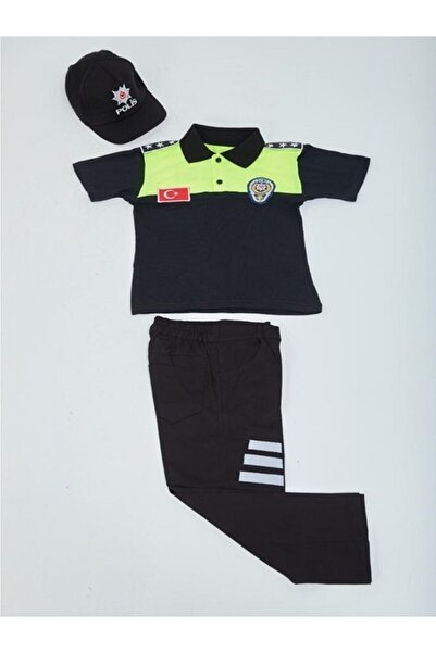 NOBLE STORE Çocuk Trafik Polis Kıyafeti Polo Yaka Komple Set