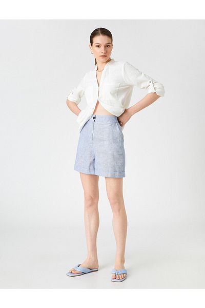 Koton Linen Shorts with Pockets