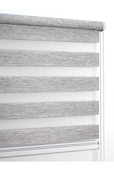 buperde Light Gray Eco Bamboo Zebra Roller Blind