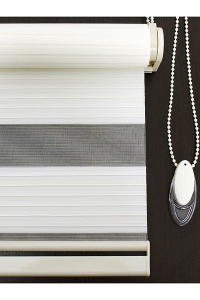 buperde Ecru (Light Cream) Narrow Pleated Pleated Zebra Roller Blinds