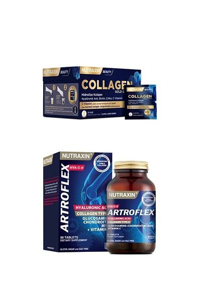 Nutraxin Collagen 30 Sachet 10000 Mg + Hya C-ii Glucosamine - 90 Tablet Series