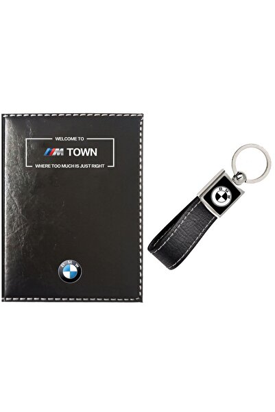 promosyon denizi Bmw The Boss Logolu Siyah Ruhsat Kabı Ve Anahtarlık