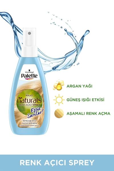 Palette Kalıcı Doğal Renkler  Renk Açıcı Sprey Aşamalı Renk Açma  Argan Yağı ...