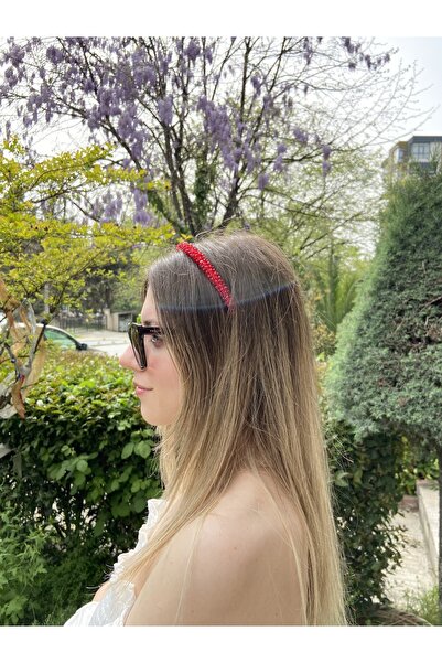 Pearly Handmade Κόκκινη Κρυστάλλινη Πέτρα Στέμμα Γάμος-χένα-αρραβώνας-προσκλη...