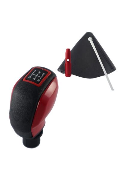 ZETOTO Peugeot 407 Sports Gear Shift Knob and Gaiter Lower Frameless Set Zet Red Model Compatible