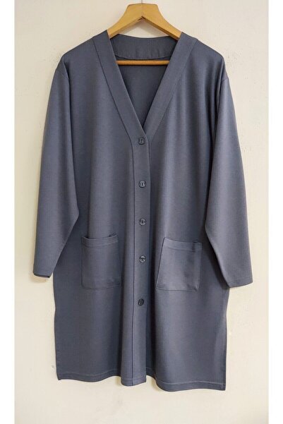 Nacar Kadın Uzun Kollu Cepli Penye Tunik Ceket