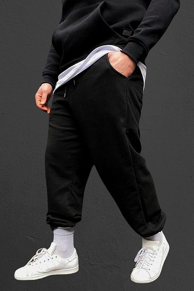 ROLLIE Men's Black Oversize Sweatpants Large Size