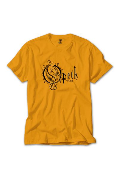 Z zepplin Κίτρινο κλασικό μπλουζάκι Opeth Logo 9