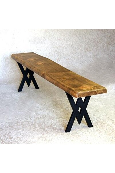 Mobenta Doğal Ağaç Masif Bank Bench 200 Cm( Metal Ayak )