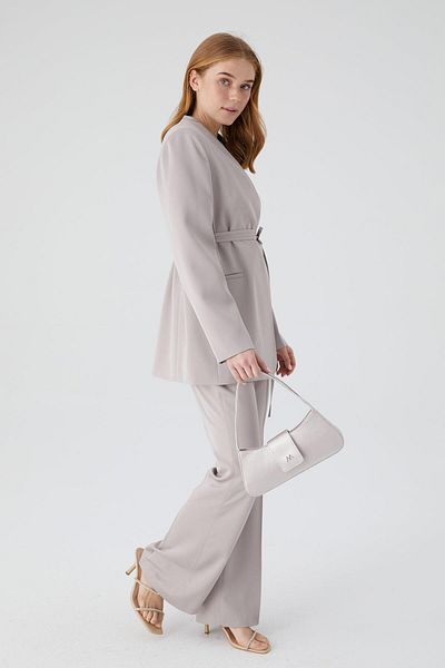 Manuka Satin Flared Trousers Stone