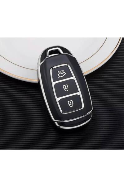 AYZ GARAGE هيونداي حافظة مفاتيح سوداء من مادة TPU