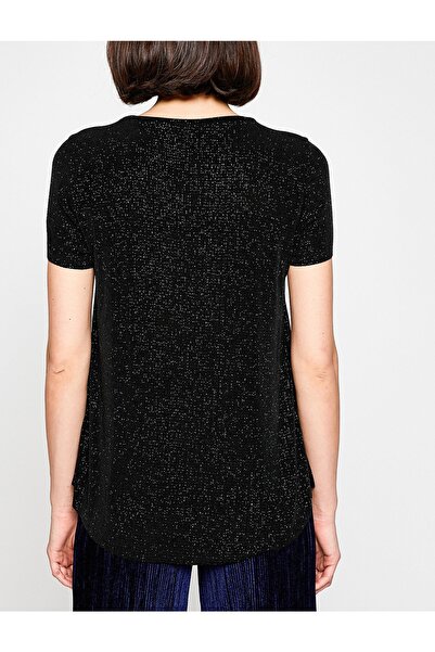 Koton Dámské černé tričko 8KAK34674FK