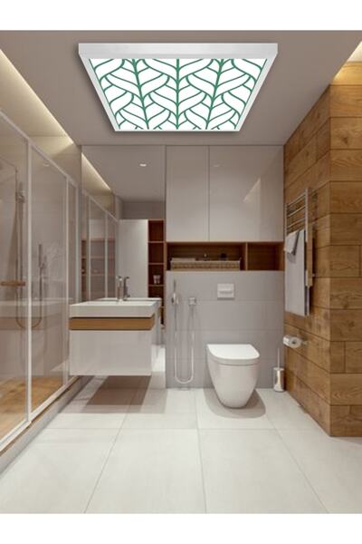 Gökyüzü Panel Wc Avize-60x60-54w-led-armatür-banyo-aydınlatma-desenli-panel-tuvalet-lamba-ıp55-su Almaz