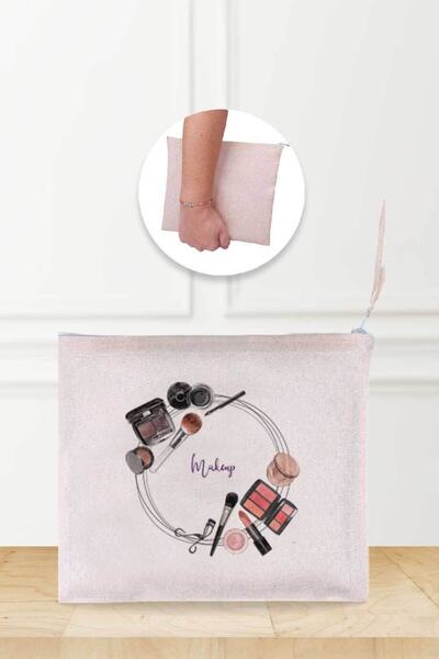 Gizeo Concept Τσάντα μακιγιάζ με μοτίβο λινό