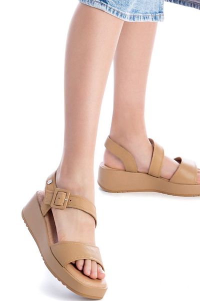 CARMELA Sandalette - Beige - Keilabsatz