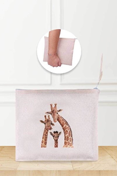 Gizeo Concept Ленена чантичка за грим с шарка на жираф