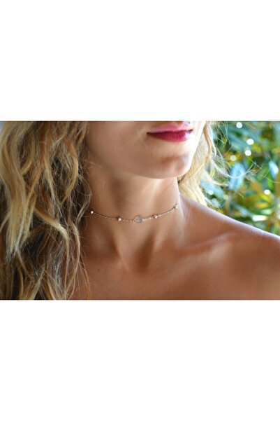 TakıConcept Aslan Burcu Kuvars Doğal Taşlı Zincir Burç Choker Kolye