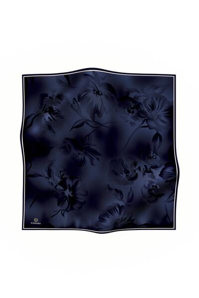 Vissona Γυναικείο μεταξωτό κασκόλ Twill Navy Blue