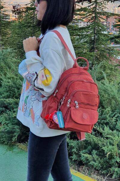 FCSTORE Unisex Kiremit Sırt Çantası Günlük Kullanım Krinkıl Su Geçirmez Klinkır 12'' inç 35x30x15cm Nemobags