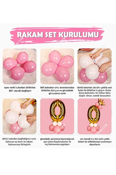 PARTİAVM Number Balloon Welcome Set 6 Year Old Number Balloon