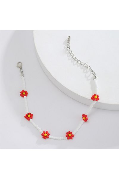 İPAR AKSESUAR White Sand Bead Red Daisy Hal Hal