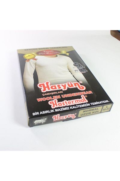 Hasyün Ανδρικό κανονικό μακρυμάνικο μάλλινο εσώρουχο θερμικό εσώρουχο