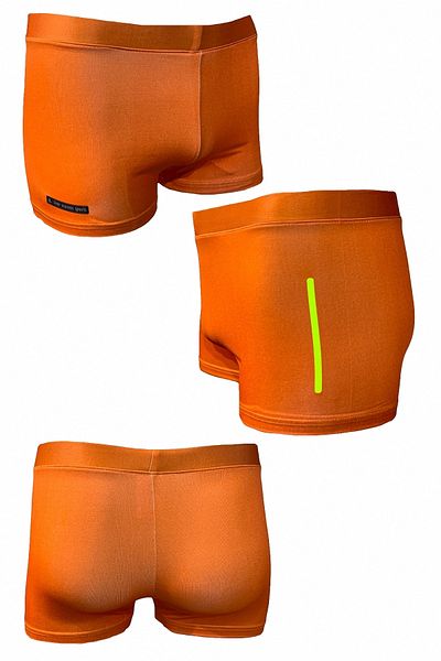 Fs Boy's Orange Neon Yellow Printed Beach Sea Swimsuit