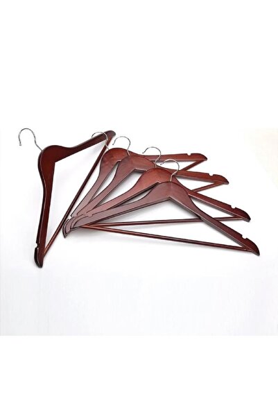 menofis Ceviz Ahşap Askı Kıyafet Elbise Gömlek Ve Pantolon Askısı 48 Adet Lük...